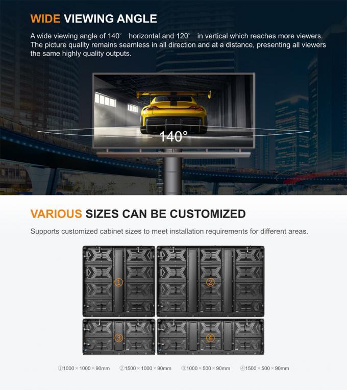 外部固定LEDディスプレイ P3.91 P4.81 P6.25 P7.8 P10.4 スリムフルカラーLEDビデオウォール 6