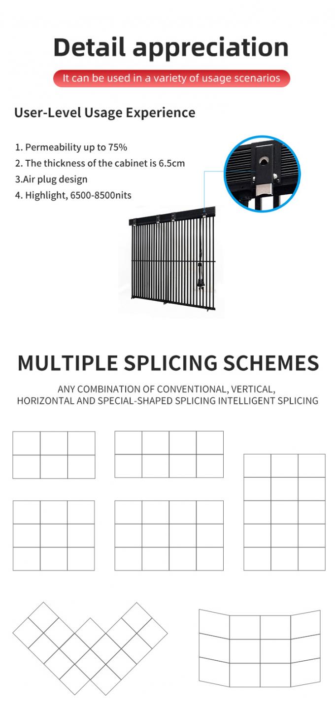 透明LED画面 透明ガラス窓 LED透明ビデオ壁 柔軟なパネル 高明るさLED画面 2