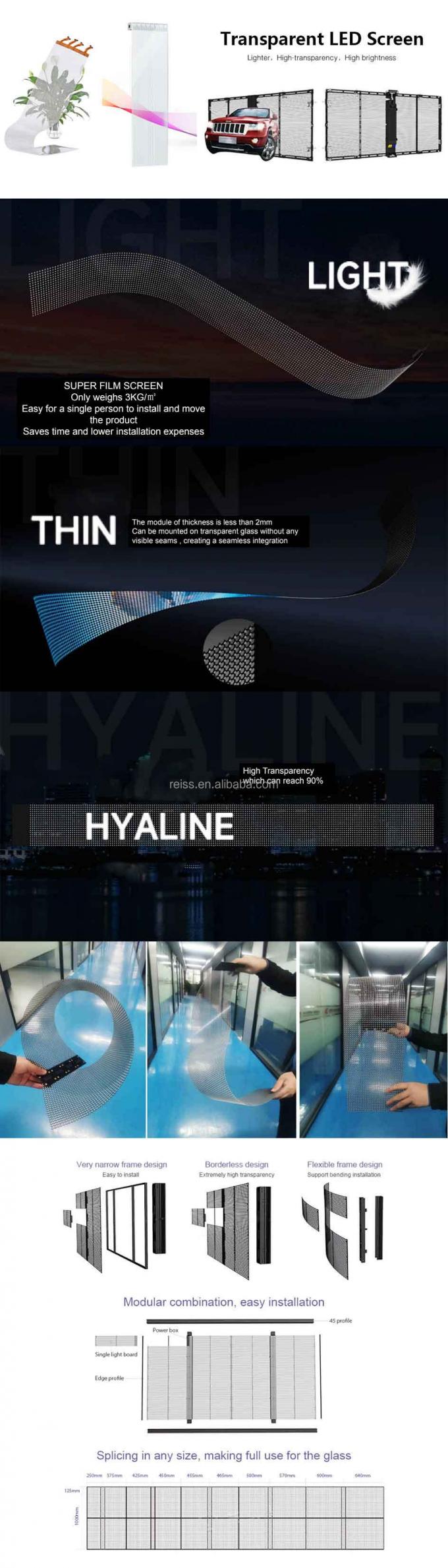 ガラスLEDスクリーン P3.91-7.81 HD 透明広告 透明LEDスクリーン 2