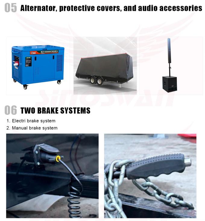 屋外用P4 LEDサインスクリーントレーラー 太陽光パネル 広告トレーラー HD LEDディスプレイ 5