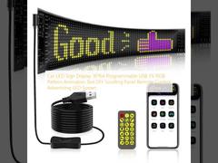 Car LED Sign Display 16*64 Programmable USB 5V RGB Pattern Animation Text DIY Scrolling Panel Remote Control Advertising LED Screen カーLEDサインディスプレイ 16*64 プログラム可能なUSB 5V RGB パターン アニメーション テキスト DIY スクロールパネル リモートコントロール 広告 LED スクリーン